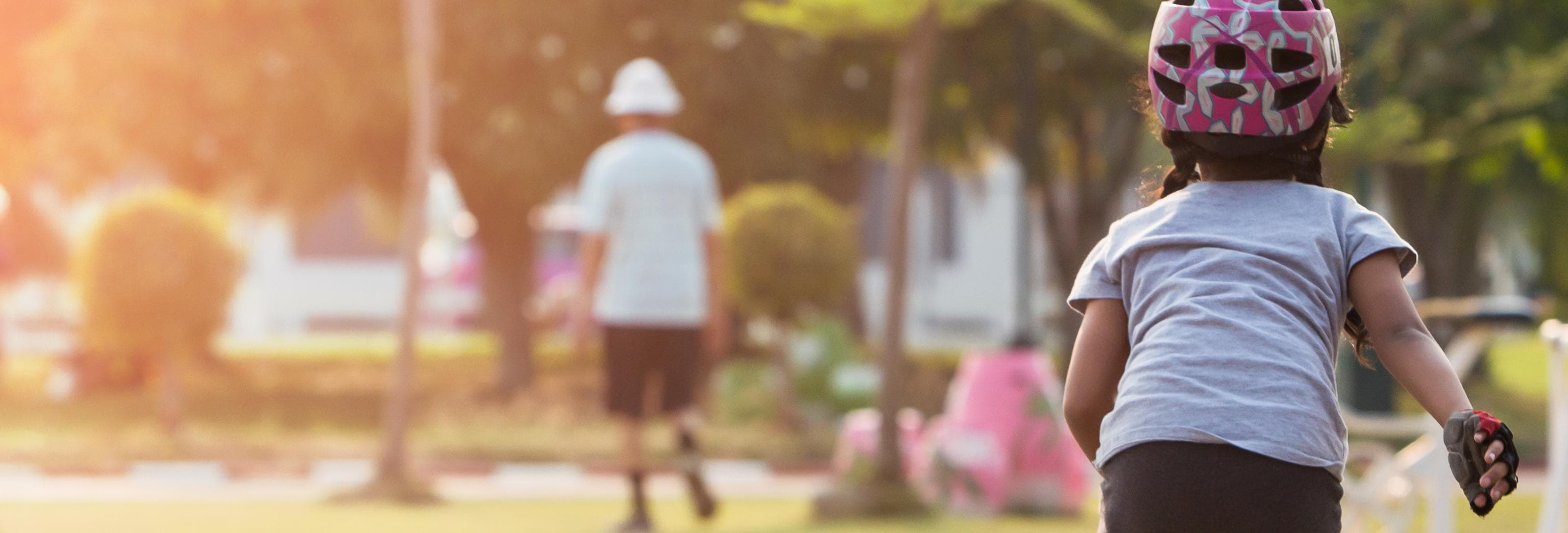 a child rollerblading