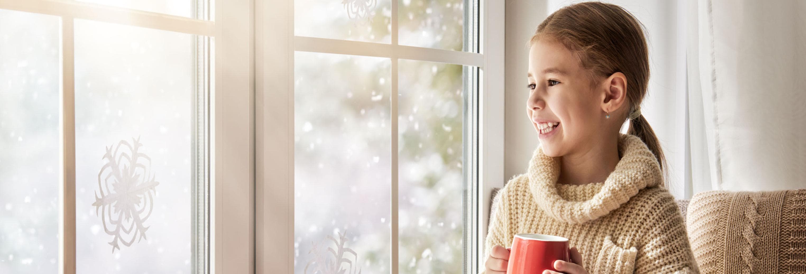 a child looking out a window